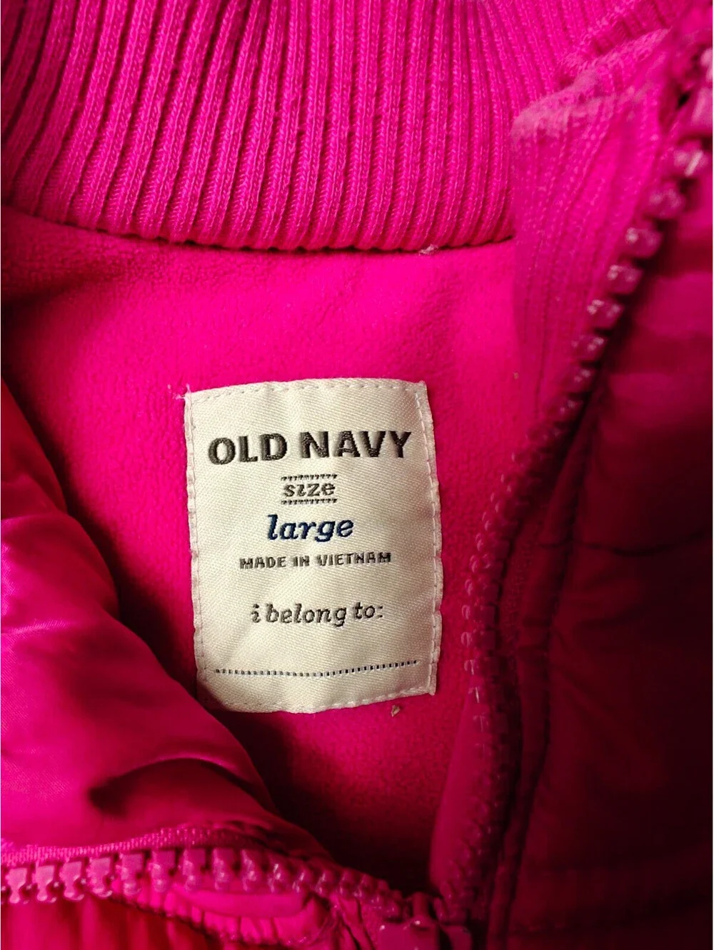 Old Navy Pockets Full Zip Fleece Lining Girls Puffer Vest Jacket Size L